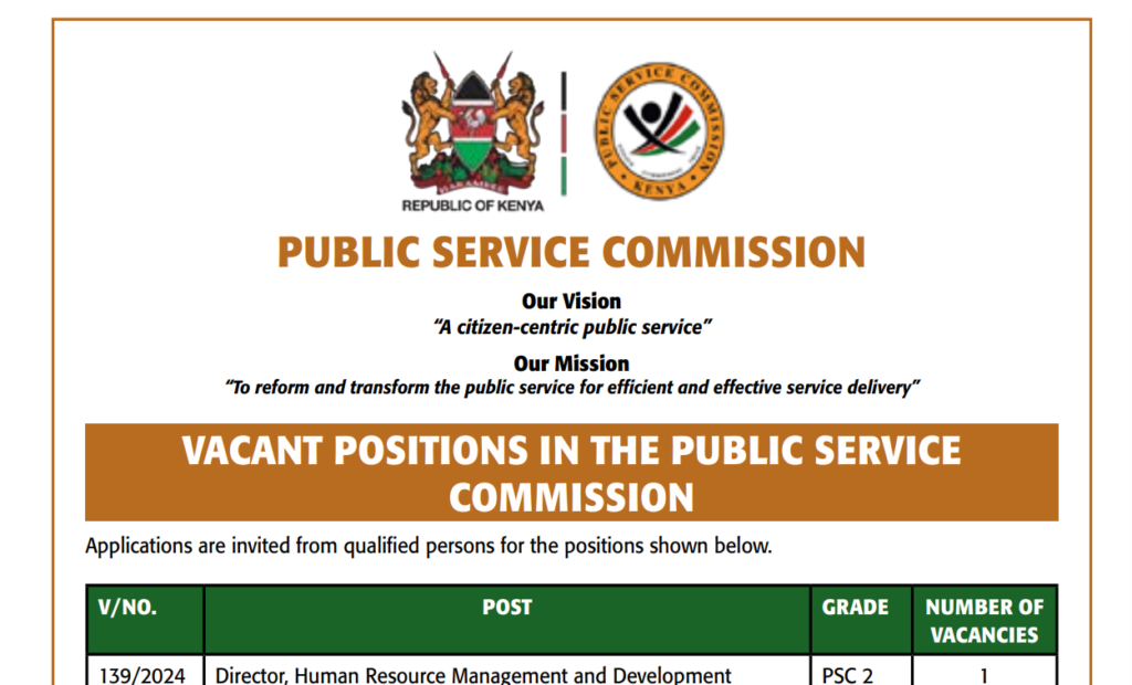 PSC salary scales Kenya